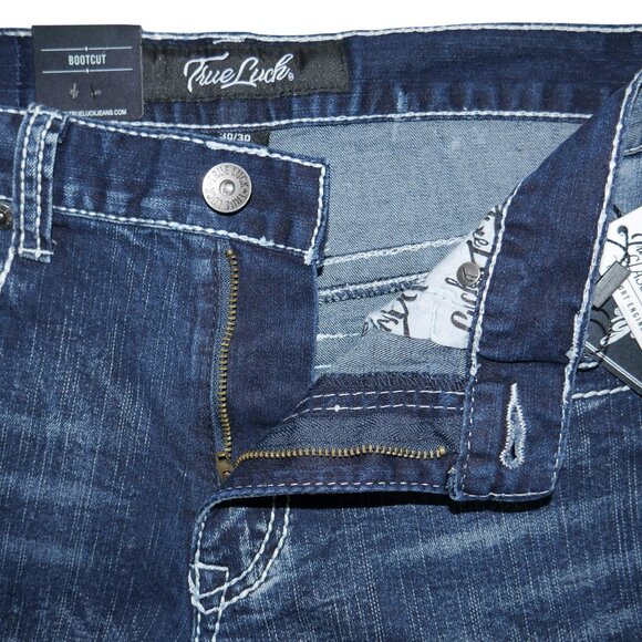 True Luck Men's Bootcut Jeans Actual Size 33x30 Tag 30x30 (Runs Big) NWT BKE - Picture 5 of 10